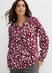 Tunika BONPRIX, Damen, Gr. 36, rot (rubinrot, helllila gebl&uuml;mt), Obermaterial: 100%