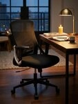 KADIMA DESIGN B&uuml;rostuhl B&uuml;rostuhl Schwarz Mesh-Bezug Schreibtischstuhl bis...