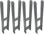 BURI Pfostentr&auml;ger 4er Set H-Anker Pfostentr&auml;ger feuerverzinkt 116 / 600 mm