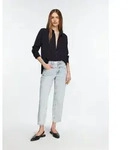 comma Weite Jeans Jeans-Hose LIV - Barrel Leg Jeans mit Ziern&auml;hten blau 46