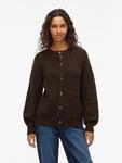Strickjacke VILA "VILAMPE O-NECK L/S KNIT CARDIGAN-NOOS", Damen, Gr. M, braun (coffee
