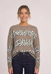 STREET ONE Jacquardpullover mit Leo-Streifen