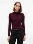 Langarmshirt TOMMY HILFIGER "SLIM CODY MOCK-NK LS", Damen, Gr. XS (34), braun (deep