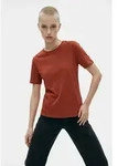 Vero Moda Kurzarmshirt VMPAULINA SS T-SHIRT GA JRS NOOS Baumwolle, regular fit braun