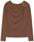 Vero Moda Langarmshirt VMBRIELLE LS BOATNECK TOP JRS Materialmix, regular fit