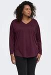 ONLY CARMAKOMA V-Shirt CARALBA L/S V-NECK DECO TOP JRS BF Kunstfaser, regular...