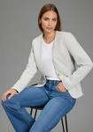 Kurzblazer LAURA SCOTT, Damen, Gr. 46, grau melange, Sweatware, Obermaterial: 60%