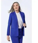 GOLDNER Jerseyblazer Kurzgr&ouml;&szlig;e: Knitterfreie Businessjacke in Uni blau 19