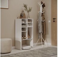 Vicco Schuhregal Hermia, Wei&szlig;, 53 x 99 cm mit 7 offenen F&auml;chern, 1-tlg.