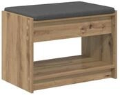 vidaXL Sitzbank Schuhbank mit Kissen Artisan-Eiche 63 x 38 x 45 cm (1-St)