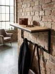 KADIMA DESIGN Wandgarderobe Design Wandgarderobe Akazie Massivholz / Metall...
