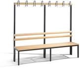 C+P Bank C+P Garderobenbank Basic, H1650xB1960xT403mm Farbe Gestell Schwarzgrau