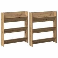 vidaXL Schuhschrank 85 x 18 x 90 cm Wandschuhschr&auml;nke 2er Set Eiche...