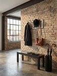 KADIMA DESIGN Wandgarderobe Wandgarderobe Metall Silber 65x30x10 cm Design
