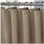LuxusKollektion Duschvorhang Duschvorhang Metallringe Waffel Khaki H182 x B122...