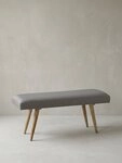 KADIMA DESIGN Sitzbank Sitzbank Stoff / Massivholz Bank Grau 117x51x38 cm im...