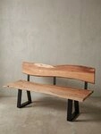 KADIMA DESIGN Sitzbank Esszimmerbank GAYA 160x83,5x60 cm Akazie Massivholz Bank...