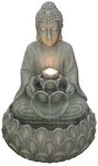 Dehner Gartenbrunnen Yoga, mit warmwei&szlig;er LED-Beleuchtung, 36.5 x 55 x 36.5 cm,