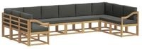 vidaXL Gartenlounge-Set Outdoor-Sofagarnitur 10 stk. Wei&szlig; und Anthrazit,...