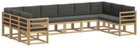 vidaXL Gartenlounge-Set Outdoor-Sofagarnitur 10 stk. Wei&szlig; und Anthrazit,...