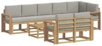 vidaXL Gartenlounge-Set Outdoor-Sofagarnitur 9 stk. Wei&szlig; und Hellgrau, (9-tlg)