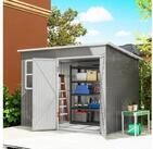 Outsunny Ger&auml;tehaus Metall 4,13 m&sup2; Ger&auml;teschuppen mit Fenster Pultdach, BxT: