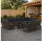 vidaXL Gartenlounge-Set vidaXL Gartensofa-set 14 stk. Grau Poly-Rattan