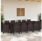 vidaXL Loungeset vidaXL Garten Essgruppe 13 stk. Braun und Anthrazit