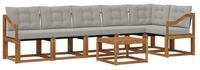vidaXL Gartenlounge-Set Outdoor-Sofagarnitur 7 stk. Nat&uuml;rlich und Hellgrau,...