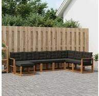 vidaXL Gartenlounge-Set vidaXL Outdoor-Sofagarnitur 8 stk. Nat&uuml;rlich und...