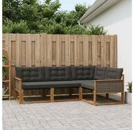 vidaXL Gartenlounge-Set vidaXL Outdoor-Sofagarnitur 4 stk. Nat&uuml;rlich und...