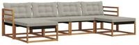 vidaXL Gartenlounge-Set Outdoor-Sofagarnitur 6 stk. Nat&uuml;rlich und Hellgrau,...
