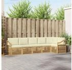 vidaXL Gartenlounge-Set vidaXL Outdoor-Sofagarnitur 6 stk. Wei&szlig; und Creme...