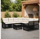 vidaXL Gartenlounge-Set vidaXL Gartensofa-set 9 stk. Schwarz Poly-Rattan
