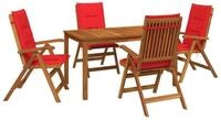 vidaXL Gartenlounge-Set 5-Piece Garden Dining Set Natur Massivholz