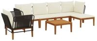 vidaXL Sofaelement 7 stk. Massives nholz & Seil Natur (7 St)