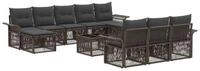 vidaXL Gartenlounge-Set Gartensofa-set 11 stk. Grau Poly-Rattan, (11-tlg)