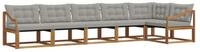 vidaXL Gartenlounge-Set Outdoor-Sofagarnitur 6 stk. Nat&uuml;rlich und Hellgrau,...