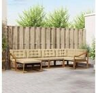 vidaXL Gartenlounge-Set vidaXL Outdoor-Sofagarnitur 6 stk. Natur und Beige...