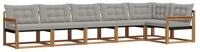vidaXL Gartenlounge-Set Outdoor-Sofagarnitur 6 stk. Nat&uuml;rlich und Hellgrau,...