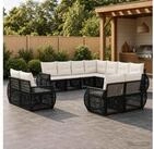 vidaXL Loungeset vidaXL Gartensofa-set 11 stk. Schwarz und Cremewei&szlig;...
