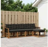 vidaXL Gartenlounge-Set vidaXL Outdoor-Sofagarnitur 5 stk. Nat&uuml;rlich und...