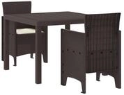 vidaXL Loungeset vidaXL Garten Essgruppe 3 stk. Braun Polypropylen