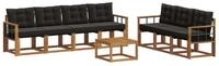 vidaXL Gartenlounge-Set Outdoor-Sofagarnitur 8 stk. Nat&uuml;rlich und Schwarz,...