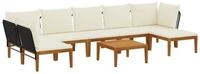 vidaXL Sofaelement 8 stk. Massives nholz & Seil Natur (8 St)