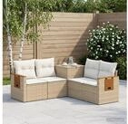 vidaXL Gartenlounge-Set vidaXL Sofa Set 5 stk. Beige und Cremewei&szlig; Polyrattan...