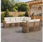 vidaXL Gartenlounge-Set vidaXL Gartensofa-set 7 stk. 7-Sitzanzahl Beige und