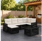 vidaXL Gartenlounge-Set vidaXL Gartensofa-set 7 stk. Schwarz und Cremewei&szlig;