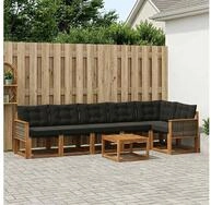 vidaXL Gartenlounge-Set vidaXL Outdoor-Sofagarnitur 7 stk. Nat&uuml;rlich und...