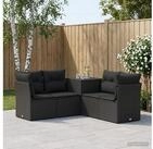 vidaXL Gartenlounge-Set vidaXL Sofa Set 5 stk. Schwarz Polyrattan und Stahl